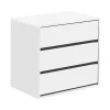 Commode Antar, Commode avec 3 tiroirs, Commode basse pour intérieurs de garde-robe, Commode moderne, 60x44h57 cm, Blanc