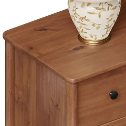 Commode APOANA L 132 cm 6 tiroirs en bois massif - Coloris châtaignier