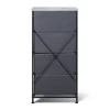 Commode Apollonia Frankystar 4 tiroirs façades marbre clair tiroirs tissu