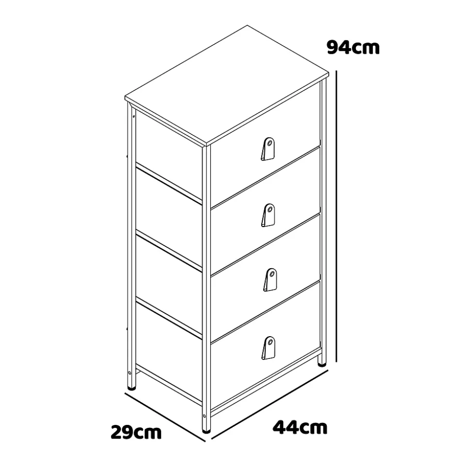 Commode Apollonia Frankystar 4 tiroirs façades marbre clair tiroirs tissu