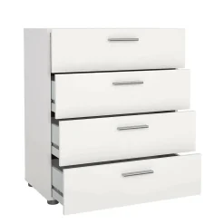 Commode Aramis, Commode polyvalente, Commode de chambre, Meuble avec tiroirs, 70x40 h82 cm, Blanc