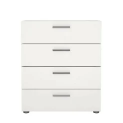Commode Aramis, Commode polyvalente, Commode de chambre, Meuble avec tiroirs, 70x40 h82 cm, Blanc