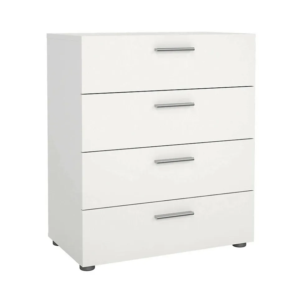 Commode Aramis, Commode polyvalente, Commode de chambre, Meuble avec tiroirs, 70x40 h82 cm, Blanc