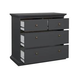 Commode Arika, Commode polyvalente, Commode de chambre, Meuble avec tiroirs, 96x49 h87 cm, Gris
