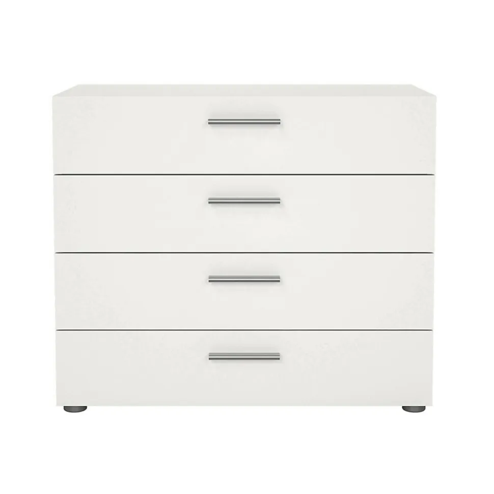 Commode Arwen, Commode polyvalente, Commode de chambre, Meuble avec tiroirs, 80x40 h68 cm, Blanc