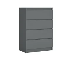 Commode Avec 4 Tiroirs Anthracite, 70 X 39 X 101 Cm