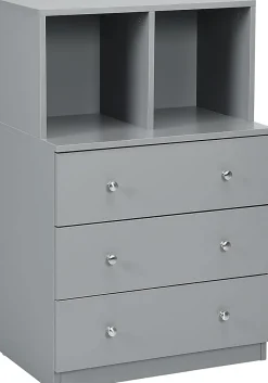 Commode avec 3 Tiroirs Coulissants 60x40x94CM,Organisateur de Rangement avec Dispositifs Anti-Basculement,Gris