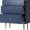 Commode avec ragement pour chambre - 3 tiroirs - bleu foncé
