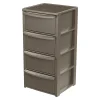 Commode basse 4 tiroirs 39 x 38.5 x H 80.5 cm Marron - Meuble de Rangement Chambre Bureau Buanderie Art Plast