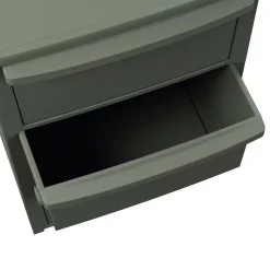 Commode basse 4 tiroirs 39 x 38.5 x H 80.5 cm Marron - Meuble de Rangement Chambre Bureau Buanderie Art Plast