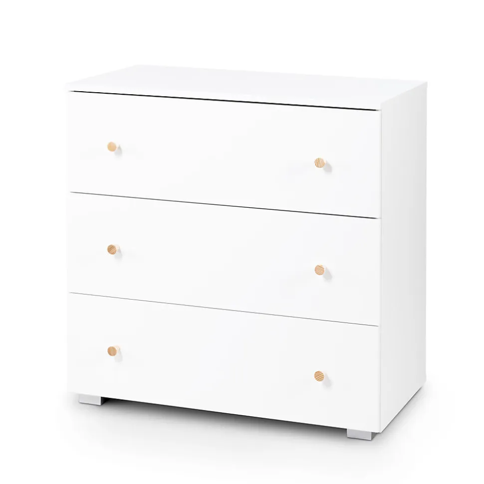 Commode Bébé Avec Plan à Langer Amovible Et 3 Tiroirs Blanc / Pin