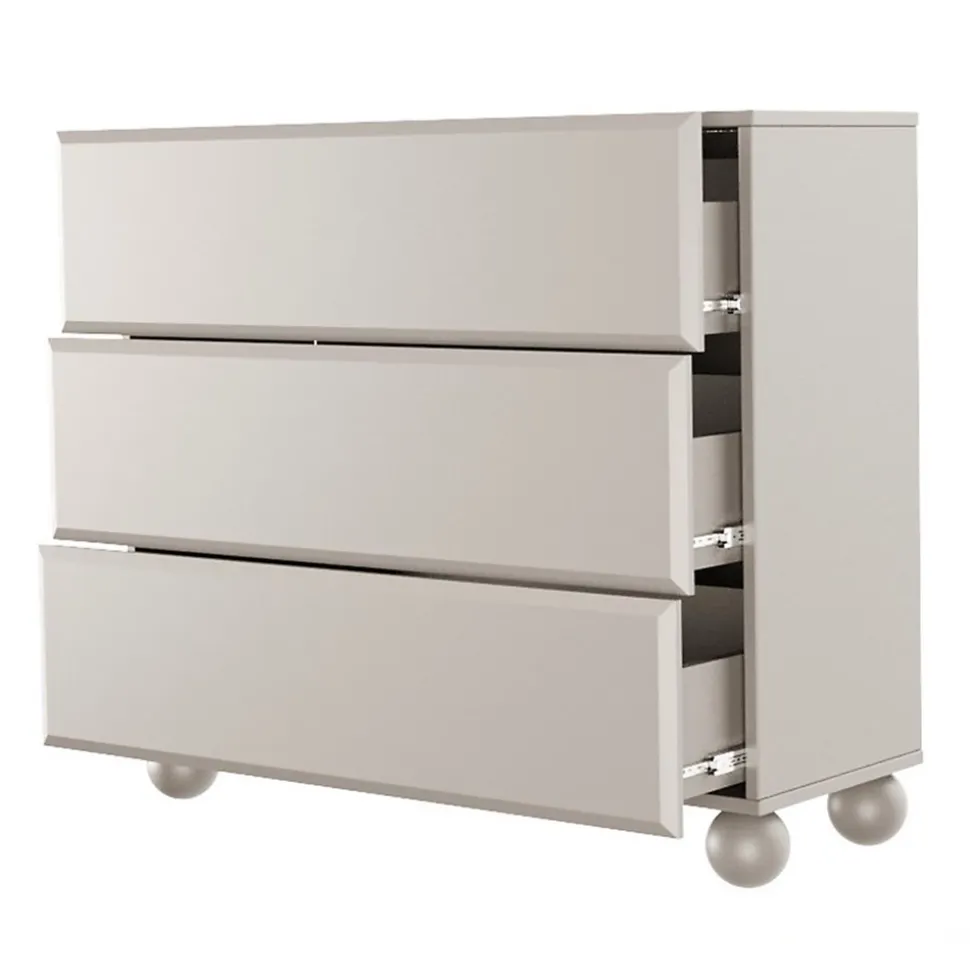 Commode beige avec 3 tiroirs 100 cm CHOCOLATED