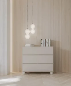 Commode beige avec 3 tiroirs 100 cm CHOCOLATED