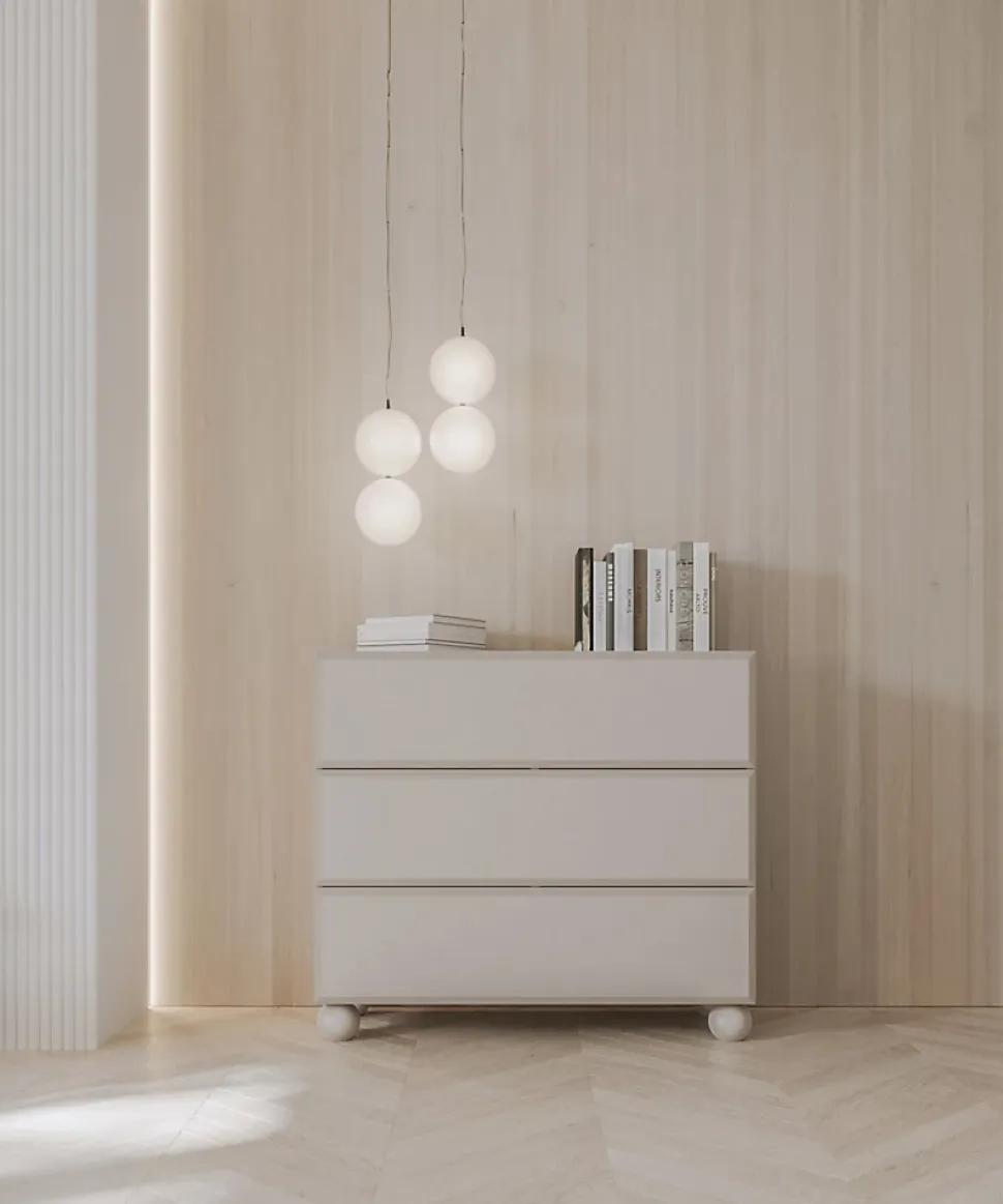 Commode beige avec 3 tiroirs 100 cm CHOCOLATED