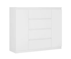 Commode, blanc, 120 x 39 x 101 cm, 2 Portes, 4 Tiroirs, 2 Portes, 4 Tiroirs