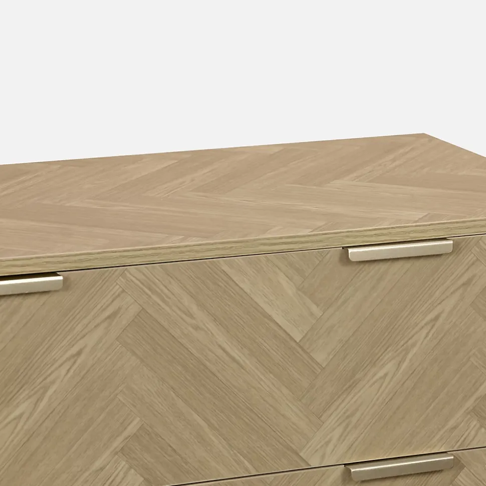 Commode Budapest. quatre tiroirs. décor chevrons L 80 x l 40 x H 95cm
