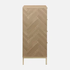 Commode Budapest. quatre tiroirs. décor chevrons L 80 x l 40 x H 95cm