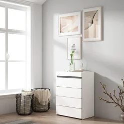 Commode buffet armoire 57x35x75cm couleur blanc et noir