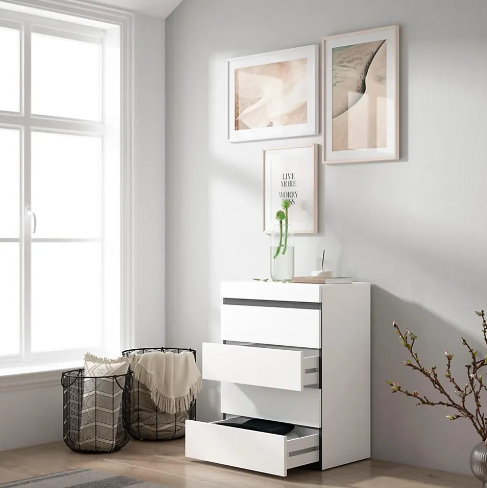 Commode buffet armoire 57x35x75cm couleur blanc et noir