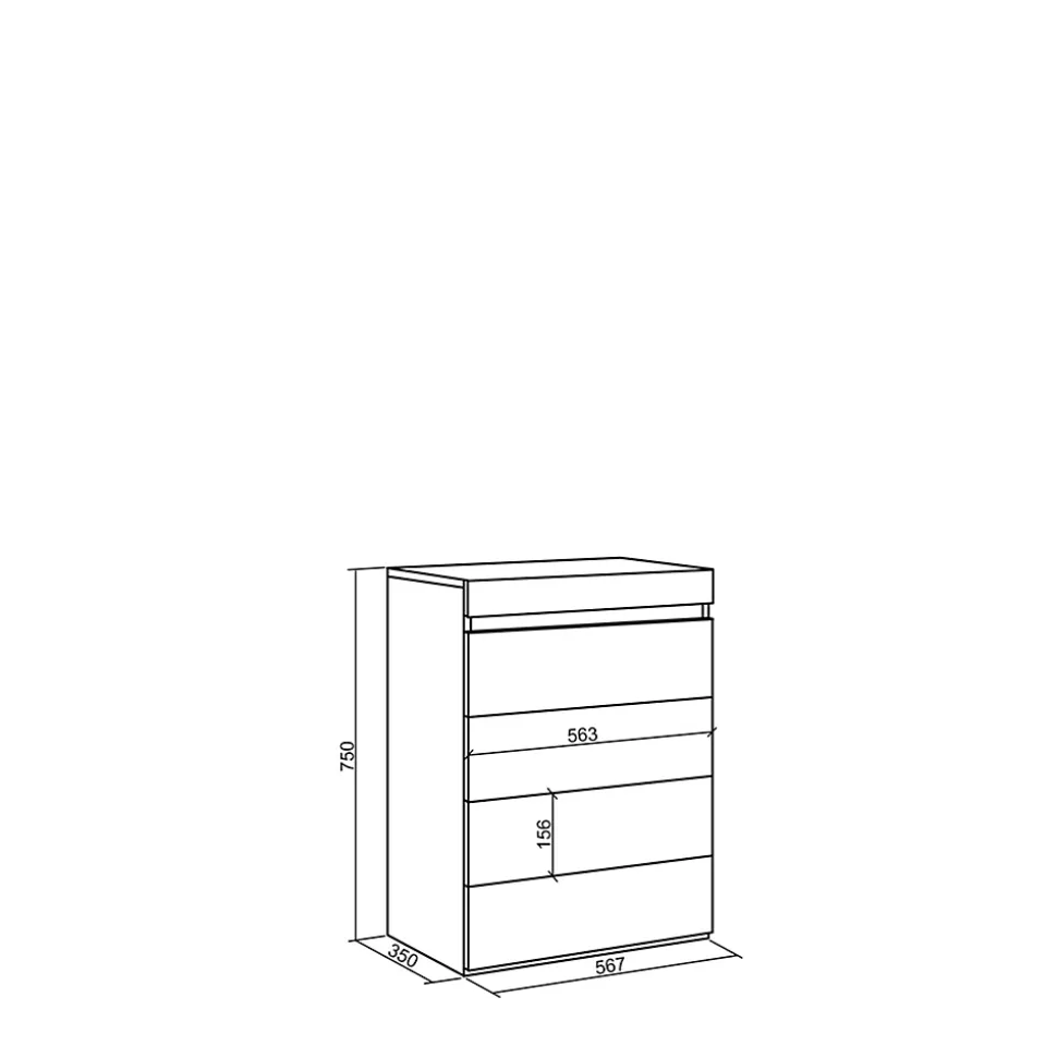 Commode buffet armoire 57x35x75cm couleur blanc et noir