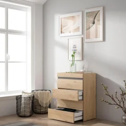 Commode buffet armoire 57x35x75cm couleur chêne