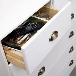 Commode chambre PARIS L 91 cm en bois massif - Blanc