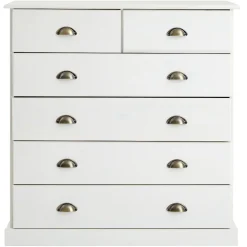 Commode chambre PARIS L 91 cm en bois massif - Blanc