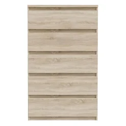 Commode CHELSEA 5 tiroirs - 77,2 cm - Décor chene sonoma