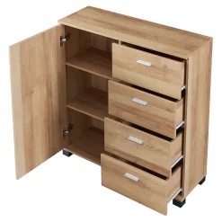 Commode Döbritz 84 x 80 x 28 cm effet chêne en.casa