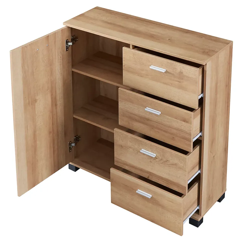 Commode Döbritz 84 x 80 x 28 cm effet chêne en.casa