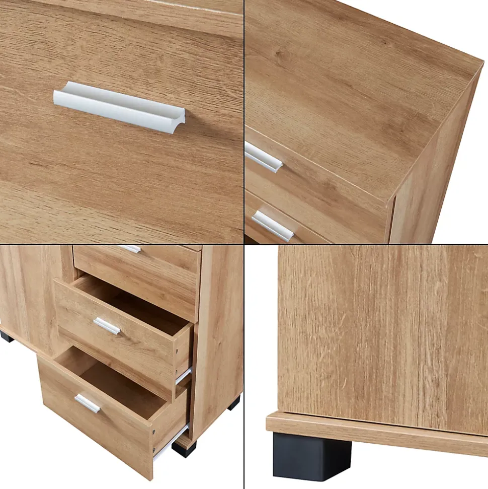 Commode Döbritz 84 x 80 x 28 cm effet chêne en.casa