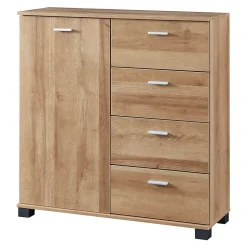 Commode Döbritz 84 x 80 x 28 cm effet chêne en.casa