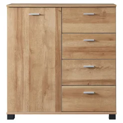 Commode Döbritz 84 x 80 x 28 cm effet chêne en.casa