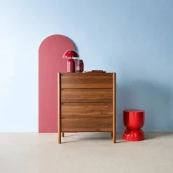 Commode décor bois 4 tiroirs noyer 80cm - 80 x 40 x 98 cm - Harmony