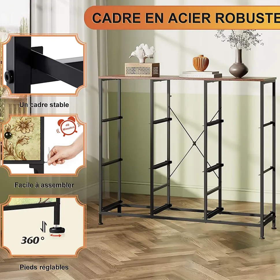 Commode de rangement 100 cm - avec 9 tiroirs de rangement et poignées noires, motif Vintage - Vert