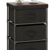 Commode de Rangement 3 Tiroirs Meuble de Rangement avec Tiroirs en Tissu Cadre Métallique Robuste avec Tiroirs Amovibles