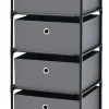 Commode de Rangement 4 Tiroirs Meuble de Rangement avec Tiroirs en Tissu Cadre Métallique Robuste