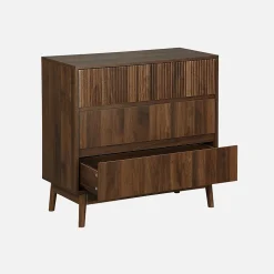 Commode de rangement décor bois de noyer. 3 tiroirs