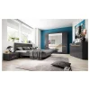 Commode design LUCIA, 3 portes et 3 tiroirs. Coloris gris brillant et chene