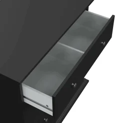 Commode Domeng, Commode polyvalente, Commode de chambre, Meuble avec tiroirs, 86x52 h88 cm, Noir
