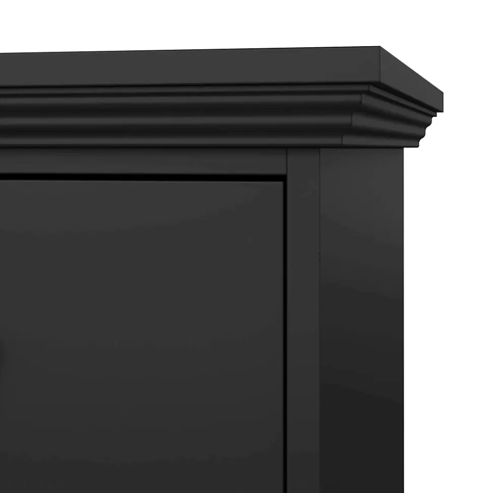 Commode Domeng, Commode polyvalente, Commode de chambre, Meuble avec tiroirs, 86x52 h88 cm, Noir