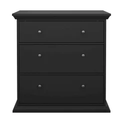 Commode Domeng, Commode polyvalente, Commode de chambre, Meuble avec tiroirs, 86x52 h88 cm, Noir