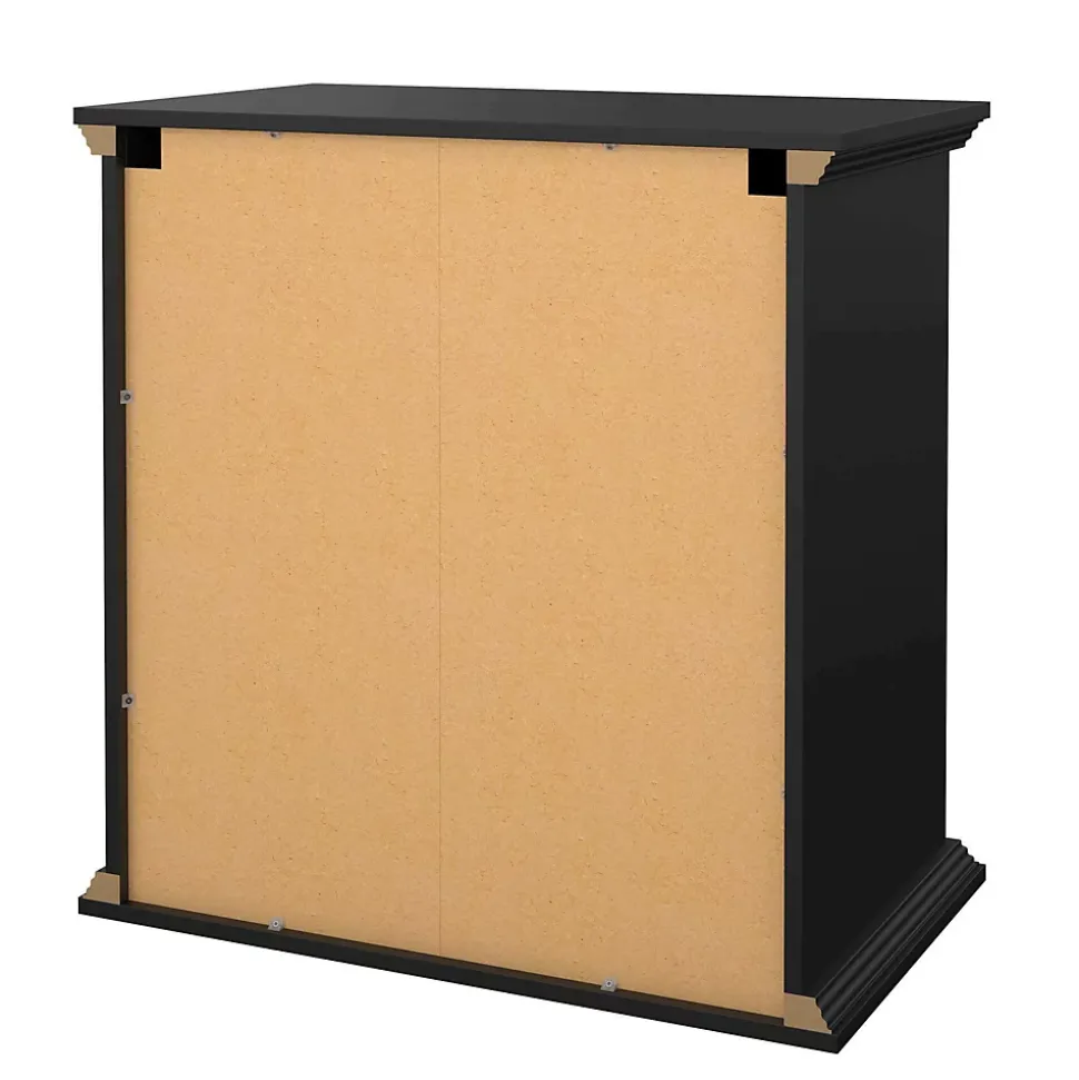Commode Domeng, Commode polyvalente, Commode de chambre, Meuble avec tiroirs, 86x52 h88 cm, Noir