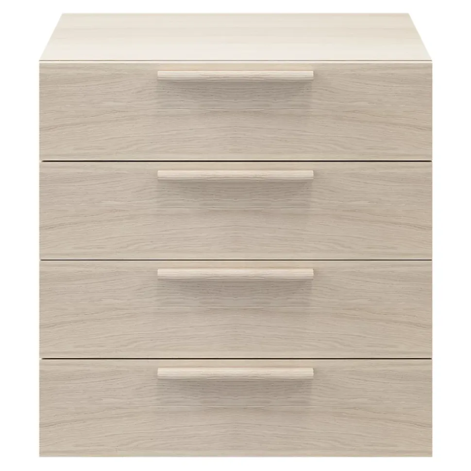 Commode effet chêne 4 tiroirs GoodHome Atomia H. 75 x L. 75 x P. 45 cm