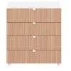 Commode effet chêne et blanc avec 4 tiroirs GoodHome Atomia H. 75 x L. 75 x P. 45 cm