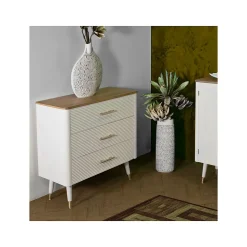 Commode en bois 3 tiroirs Matera 78x37x80 cm