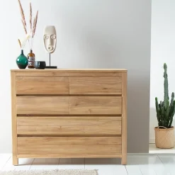 Commode en bois teck massif 120 cm