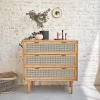 Commode en mindi massifet cannage 100 cm