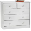 Commode en pin RONDO, 2+3 tiroirs, lasuré blanc