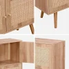 Commode enfant décor bois 4 portes en cannage